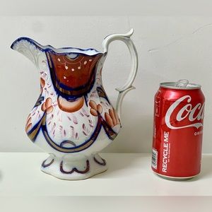 19th Century Antique Gaudy Welsh Asian Pattern Lusterware Jug Pitcher